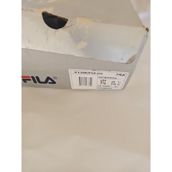 Vtg Fila M'S Disruptor 2002 Embroider White/ Blk/ Royal 7,5 - Picture 14 of 16